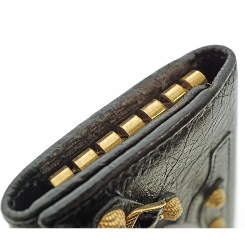 【大人気】バレンシアガ 6連キーケース BB レザー ブラック ゴールド 金具 BALENCIAGA バレンシアガ キーケース 6連 6本 三つ折り CASH
