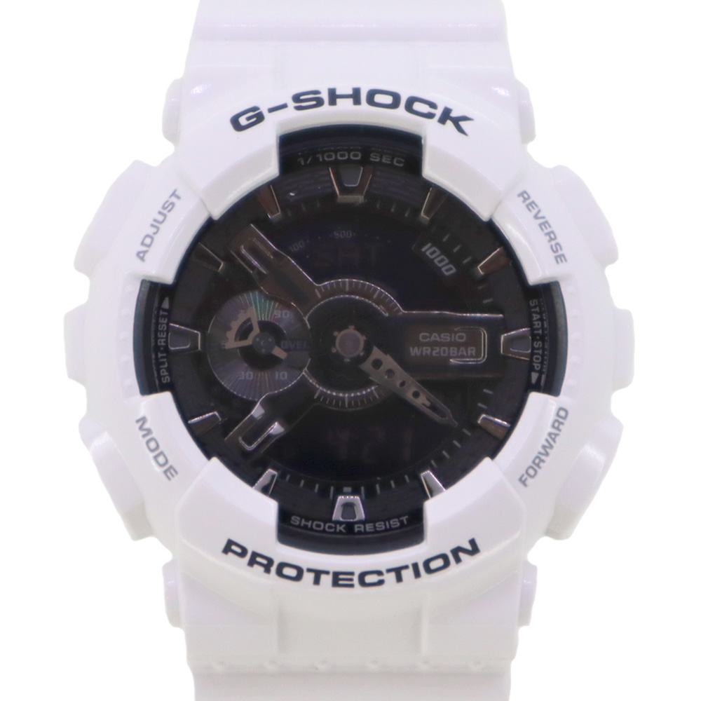 CASIO【カシオ】GA-110GW G-SHOCK ホワイト×ブラック アナログ×デジタル アナデジ 樹脂 メンズ 腕時計【中古】買取専門 かんてい局大垣店 USED-7 p21-482