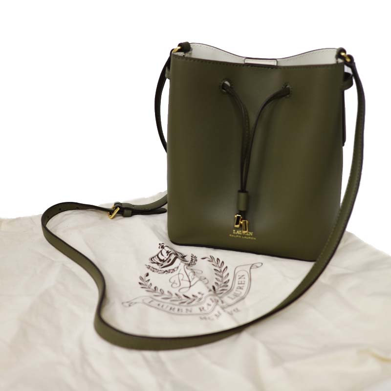 未使用級】 ローレンラルフローレン カゴバッグ 2way 巾着 ゴールド