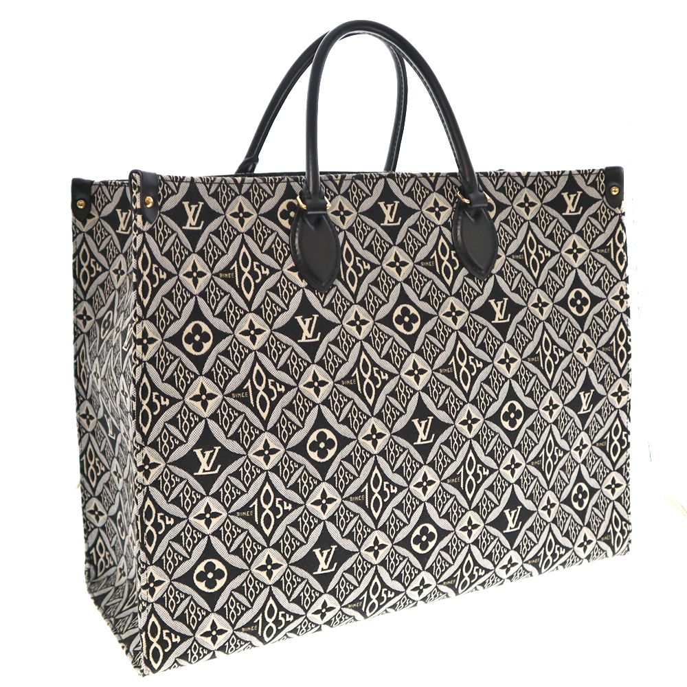 LOUIS VUITTON【ルイ・ヴィトン】M57207 オンザゴーGMトートバッグ 2WAY ハンドバッグ 肩掛け Since 1854 ジャガード キャンバス ブラック系 ブランド カバン 鞄 レディース メンズ ユニセックス 大容量【中古】USED-8 質屋かんてい局春日井店 k22-3654