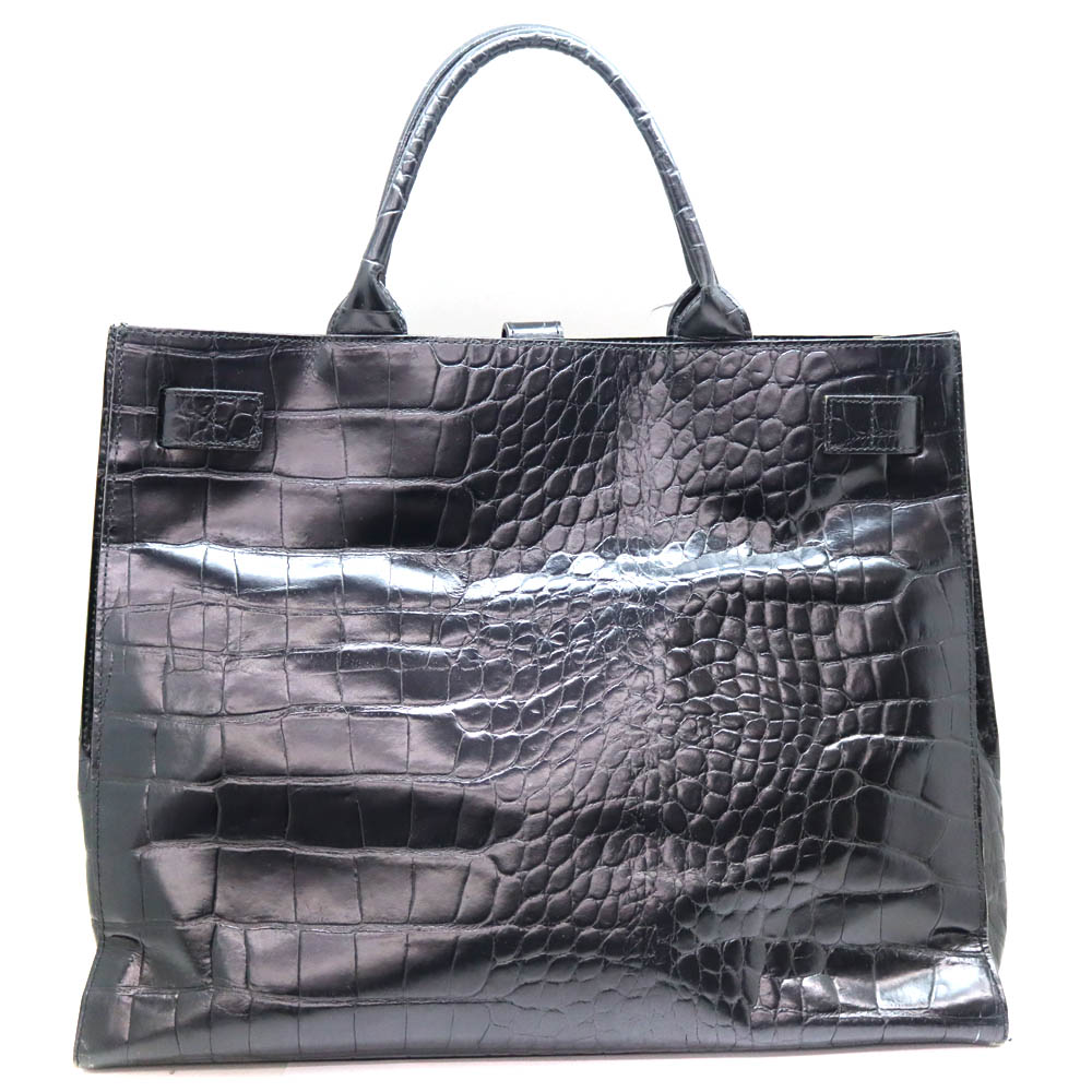 極美品 FURLA クロコ型押し ハンドバッグ ブラック チャーム e784 楽天市場】【バッグ】FURLA フルラ 型押しクロコダイル クロコ調