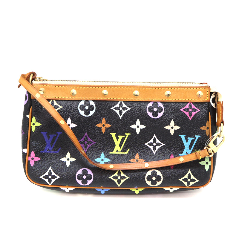 ルイ・ヴィトン Louisvuitton M92648 ポシェット・アクセソワール アクセサリーポーチ マルチカラー ブラック【中古】