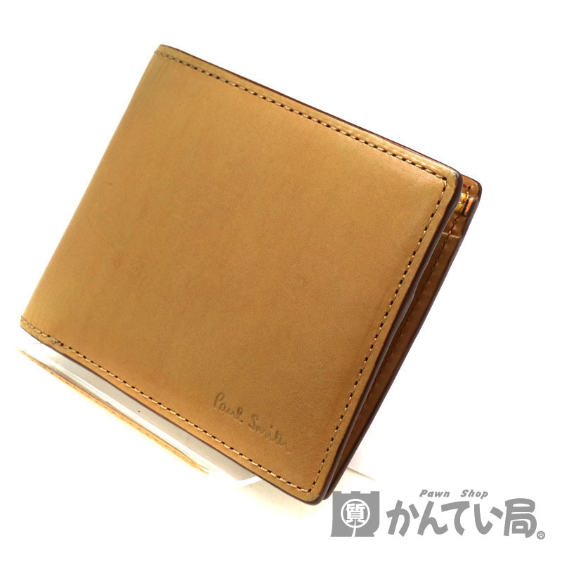 購入純正 新品 ポールスミス 折財布 レザー ブラウン 財布 メンズ 茶色