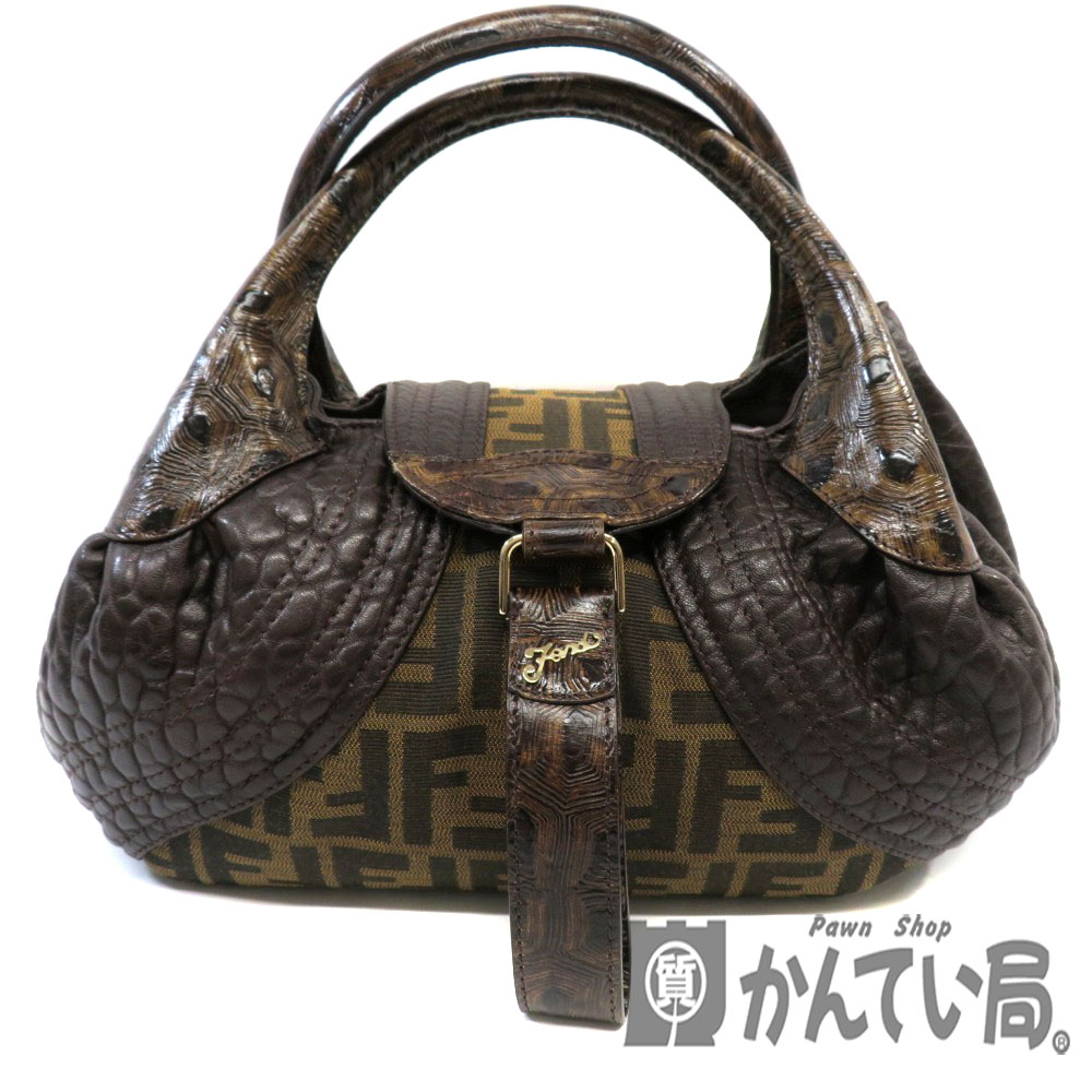 FENDI【フェンディ】8BR589 ミニスパイバッグ ハンドバッグ ズッカ柄 レディース ブラウン系 【中古】USED-7 質屋 かんてい局細畑店 h2003397