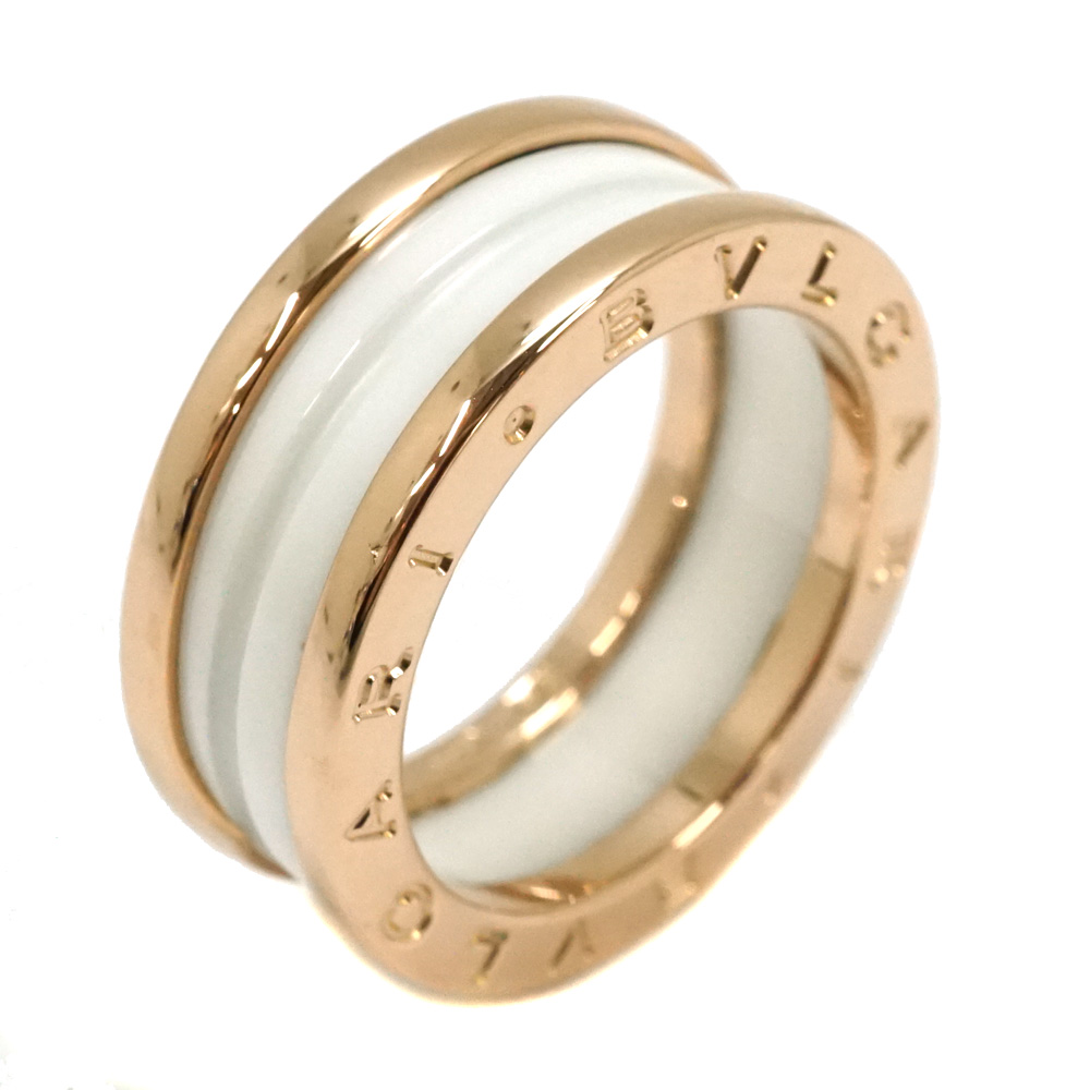 ブルガリ Bvlgari ビーゼロワンリング B-ZERO1 K18PG ピンクゴールド セラミック 指輪【中古】