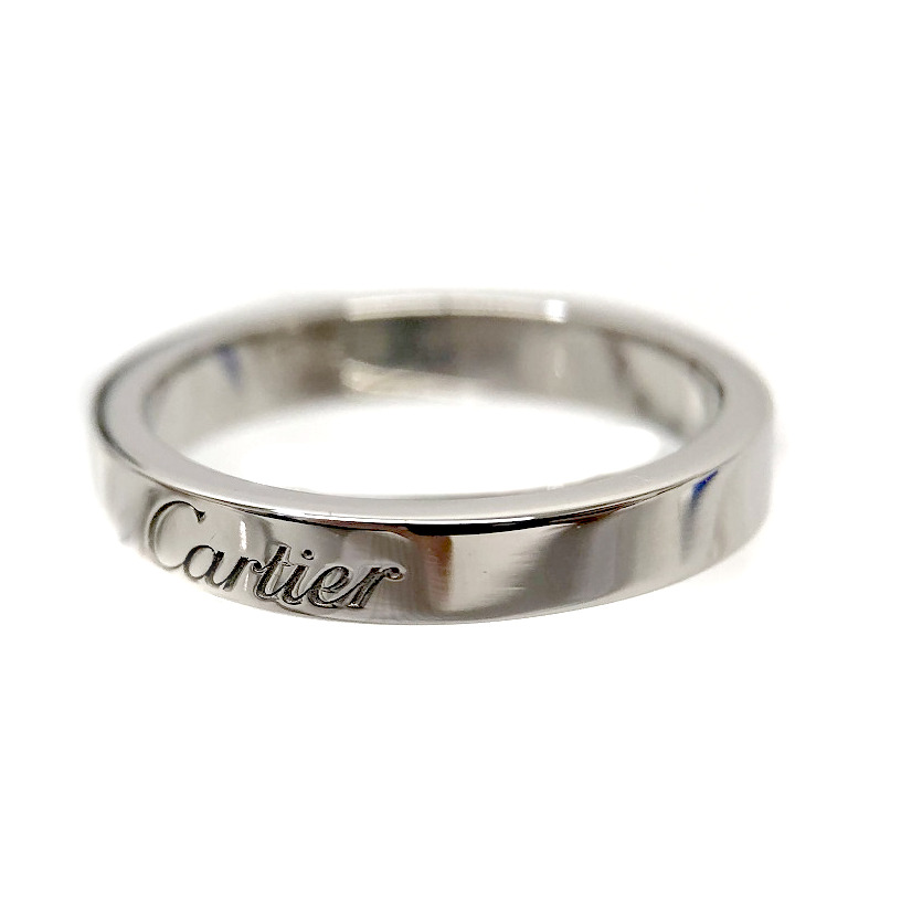 Cartier 【カルティエ】  エングレーブドリング 指輪 Pt950 プラチナ 9号  メンズ レディース ユニセックス 【中古】 USED-9 質屋 かんてい局細畑店 h2203902