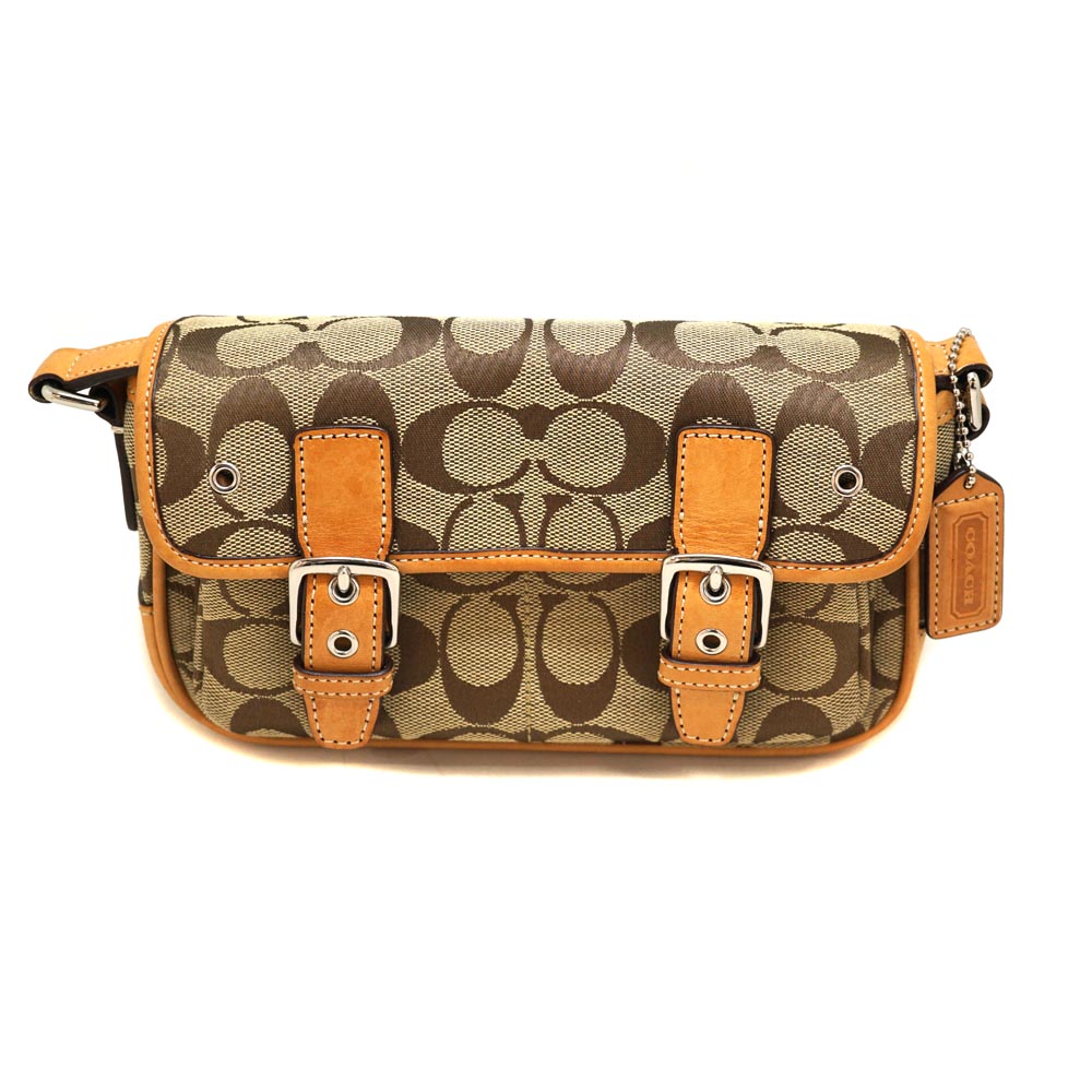 コーチ Coach 6844 ショルダーバッグ コンパクト ブラウン【中古】