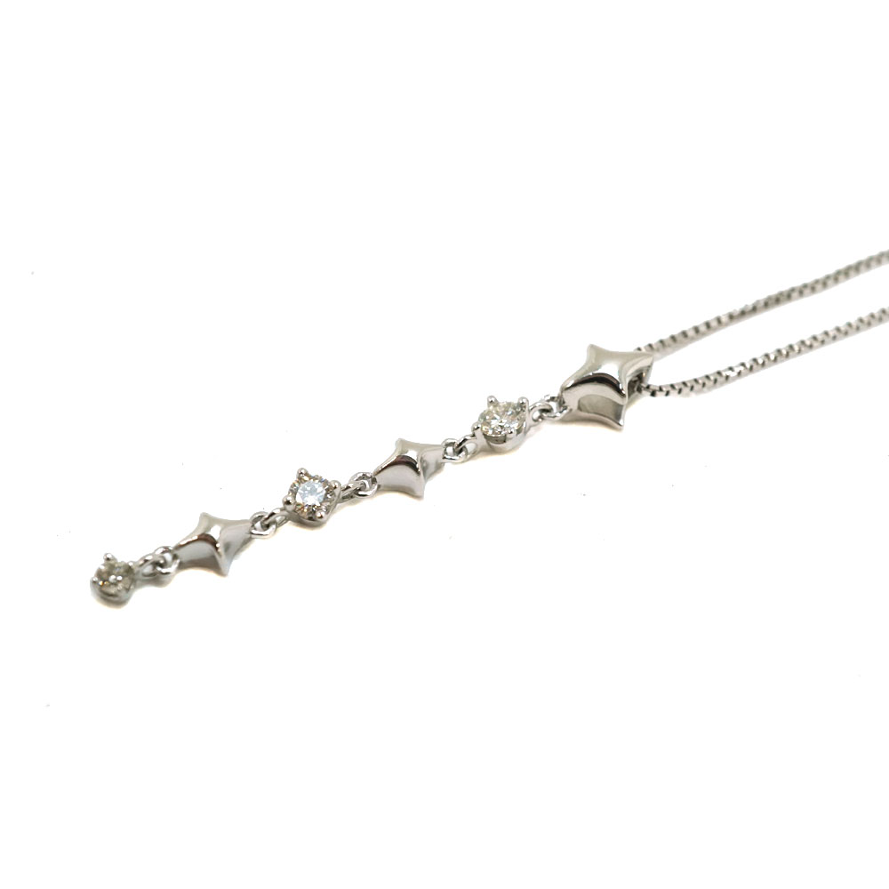 Pt850/Pt900 ダイヤモンド 0.15ct ネックレス【中古】
