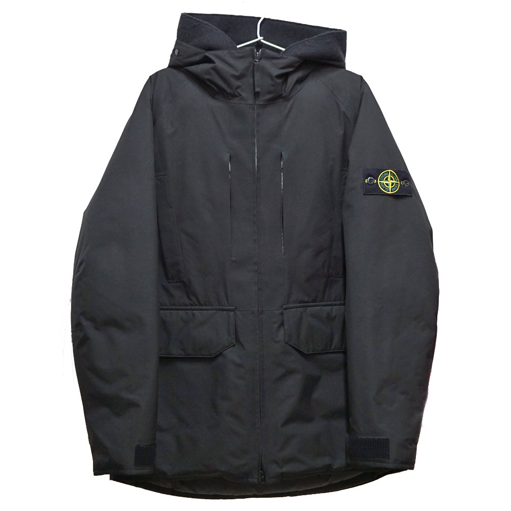 STONE ISLAND【ストーンアイランド】40230 RIPSTOP GORE-TEX ダウンジャケットコート 長袖 アウター ブラック ロゴワッペン サイズ:S メンズ【中古】USED-8 質屋 かんてい局北名古屋店　n21-4881