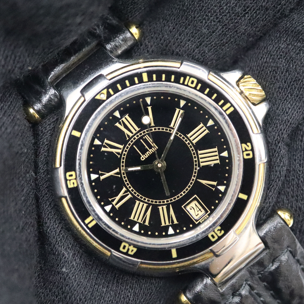 Dunhill　ダンヒル　ミレニアム　ブラック　クォーツ　ダイヤモンド　メンズ dunhill ダンヒル ミレニアム 12Pダイヤ ブラック クォーツ メンズ