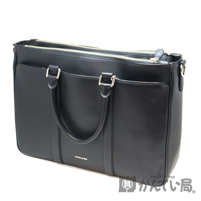 COACH【コーチ】F54775　メトロポリタン　クロスグレービジネスバッグ　2WAYバッグ　ブラック系　レザー　メンズ　鞄【中古】 USED-6  A2004331 質屋　かんてい局茜部店