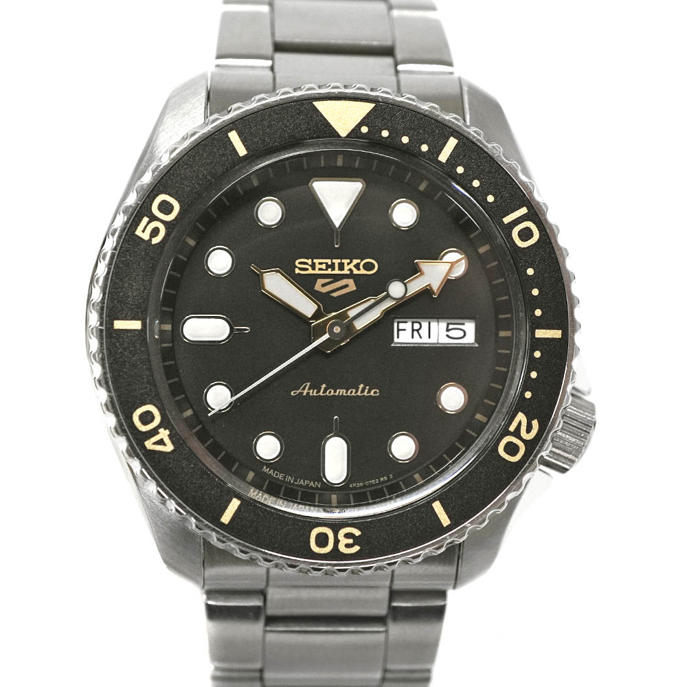 セイコー Seiko セイコー5スポーツ SBSA007 4R36-07G0 ブラック 腕時計 【中古】