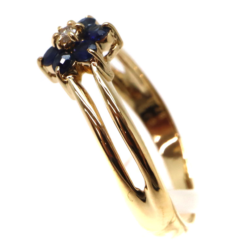 1円～K18 サファイヤ ダイヤモンドリング0.69ctD0.41ct　SELBY