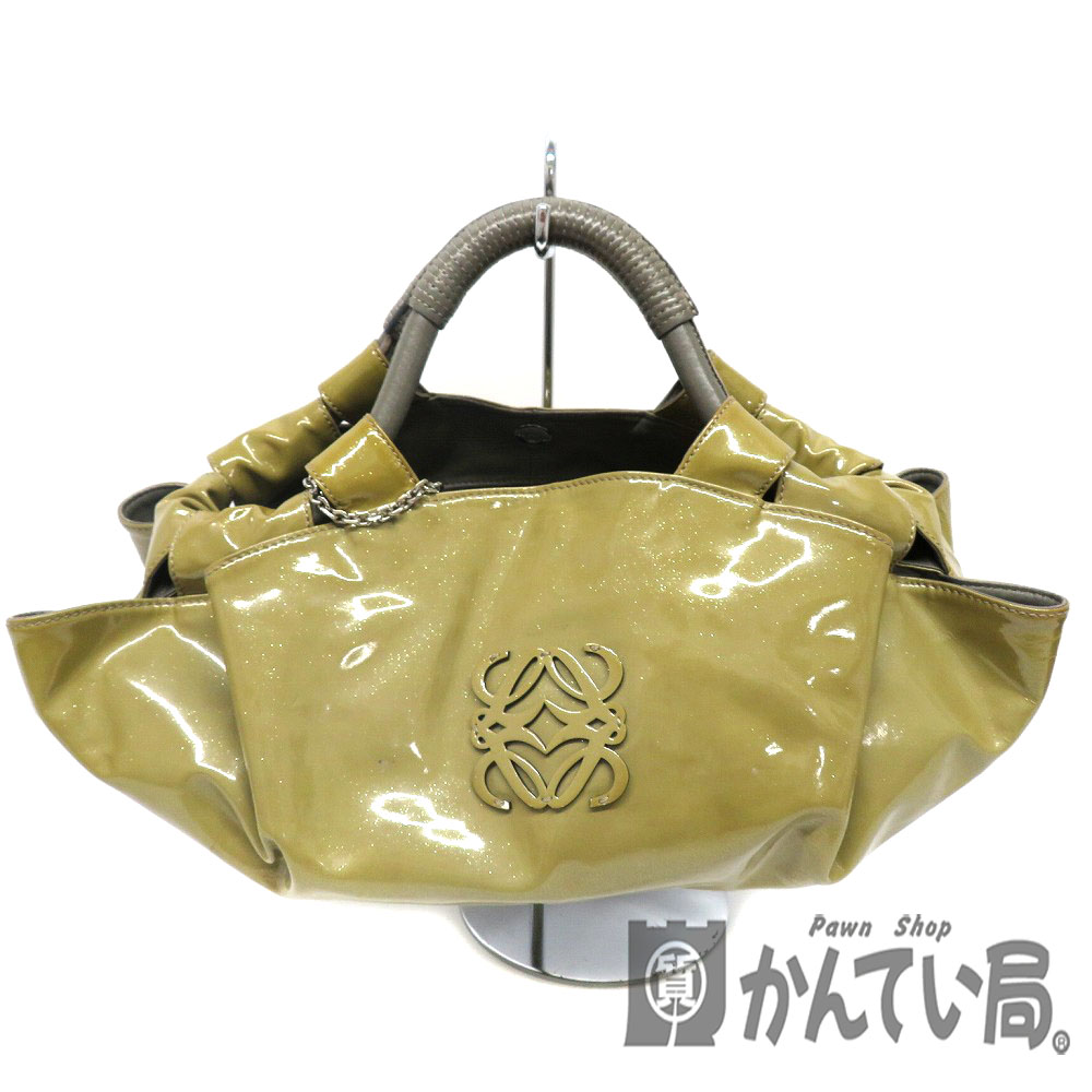 LOEWE【ロエベ】ナッパアイレ エナメル ラメ 餃子バッグ ハンドバッグ 【中古】USED【6】質屋 かんてい局細畑店 h2003925