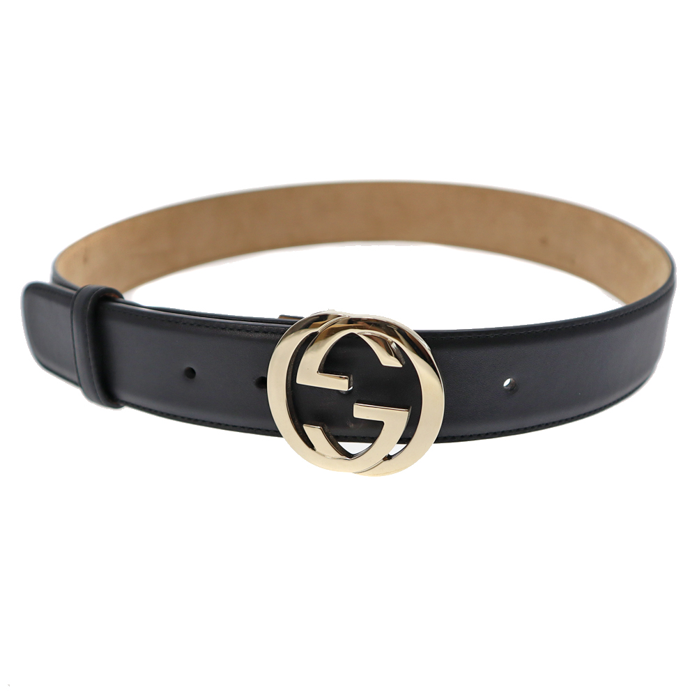 GUCCI【グッチ】370543 ベルト GG ブラック 黒色 レザー ファッションベルト レディース向け ユニセックス ブランド小物 サイズ:80/32 ウエスト約:75-85cm【中古】USED-6 質屋かんてい局春日井店 k22-4286