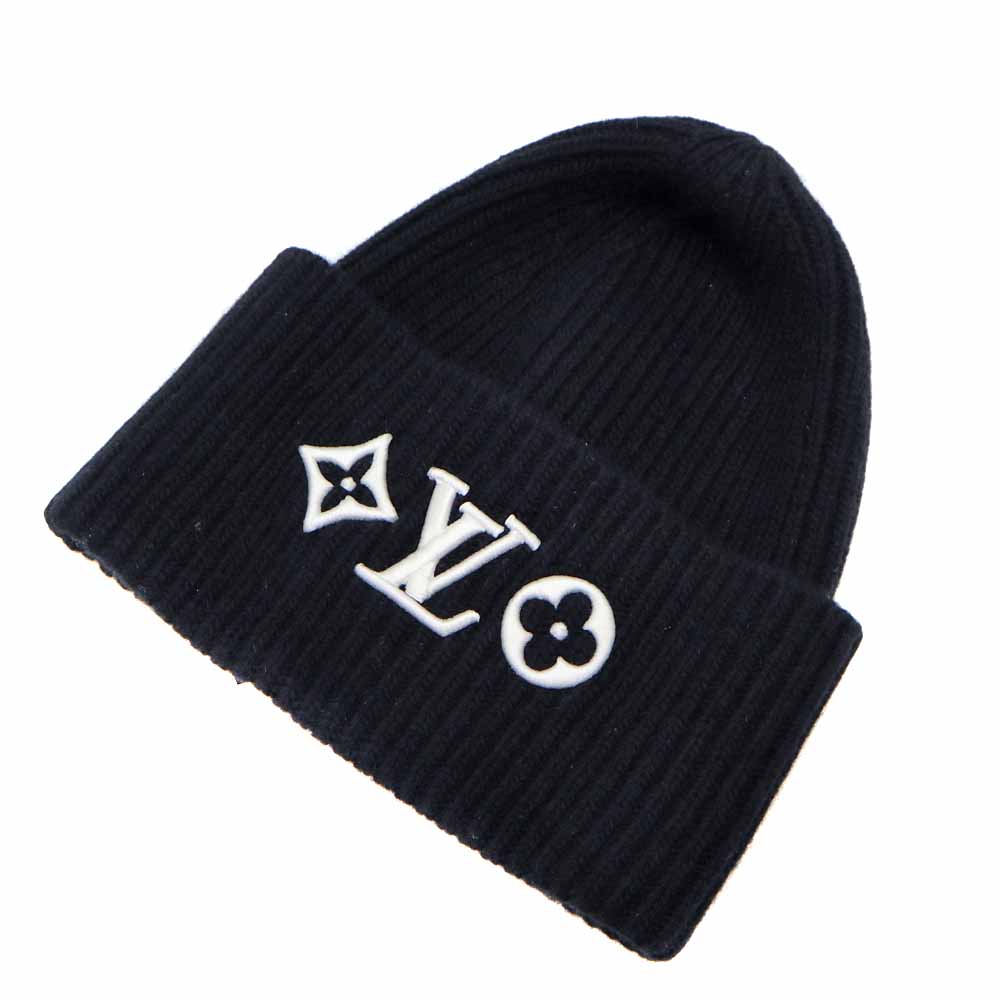 ルイヴィトン LOUIS VUITTON ニットキャップ ニット帽 ブラック