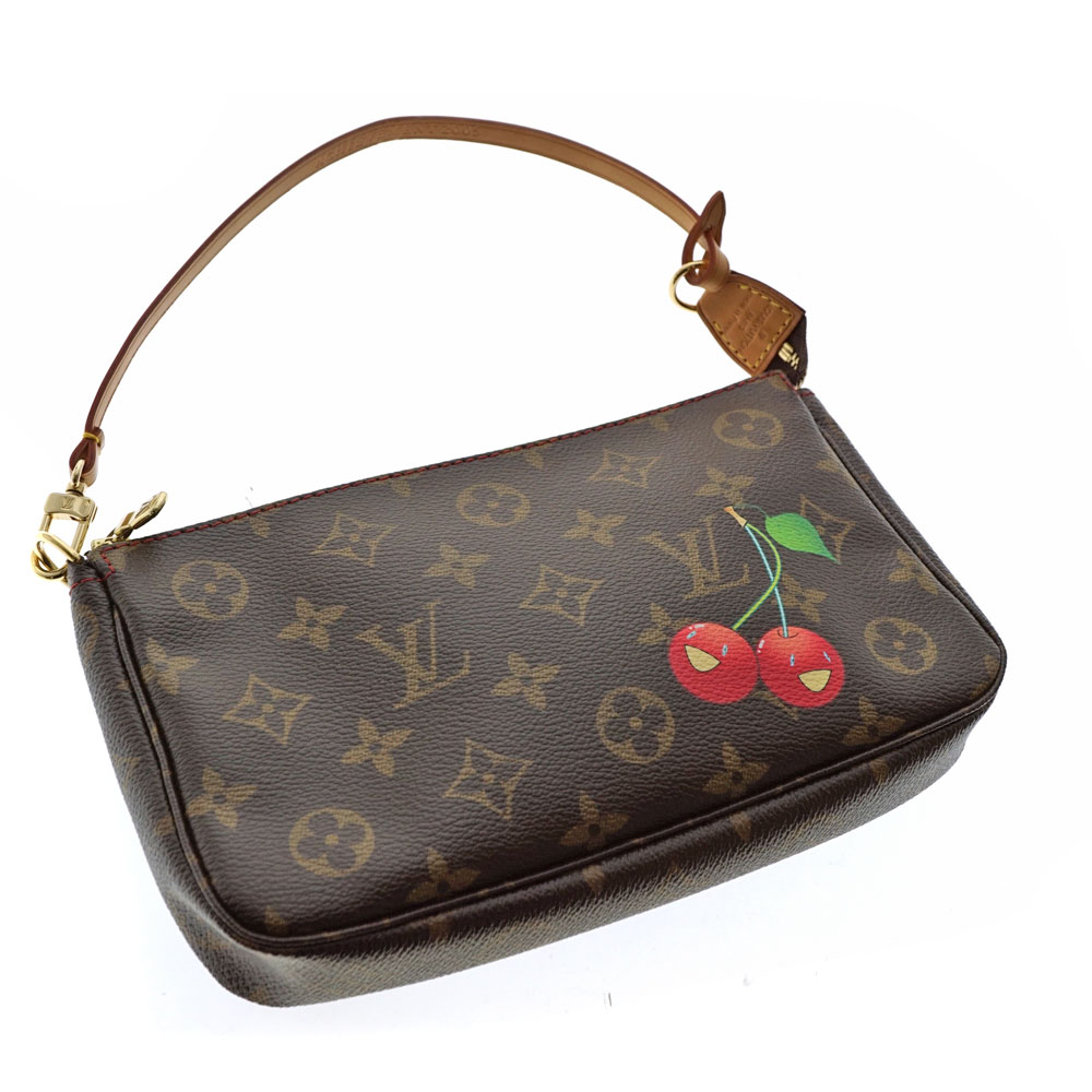 LOUIS VUITTON【ルイ・ヴィトン】 M95008 ポシェットアクセソワール アクセサリーポーチ　モノグラムキャンバス　モノグラムチェリー　ブラウン系　LV　ミニバッグ 手提げ 鞄【中古】USED-7 質屋かんてい局北名古屋店 n21-5442