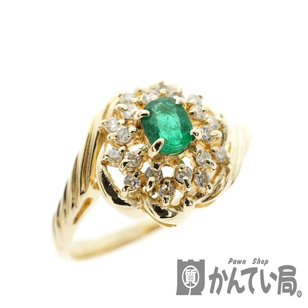 ネックレス天然 エメラルド ダイヤ リング1.7ct k18 ¥ - リング(指輪)