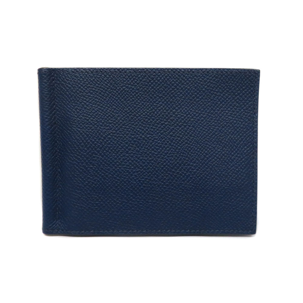 エルメス Hermes ポーカーGM 2つ折り財布 マネークリップ ブルー系 【中古】