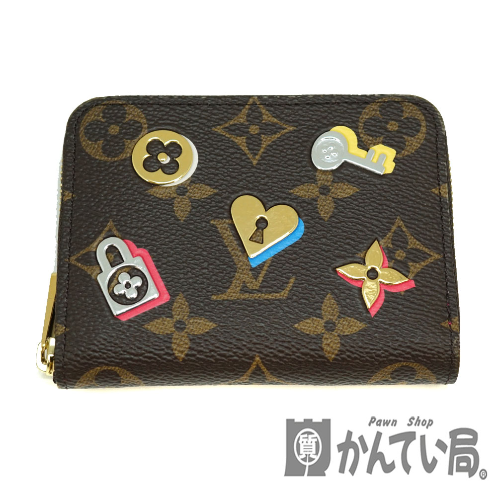 LOUIS VUITTON【ルイ・ヴィトン】M64118 ジッピーコインパース モノグラム キャンバス ブラウン系 ハート パドロック キー エンボス  ゴールド シルバー ラウンドファスナー コインケース 小銭入れ レディース【中古】USED-7 質屋かんてい局北名古屋店 n20-4294