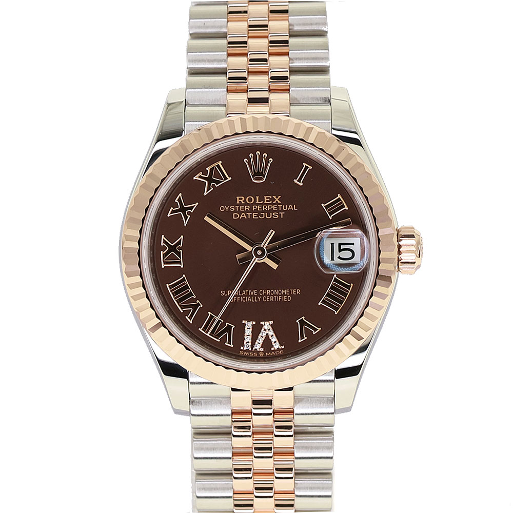 ロレックス Rolex 278271 デイトジャスト31 ダイヤモンド チョコレート ボーイズ 自動巻き 腕時計 ランダム番【中古】