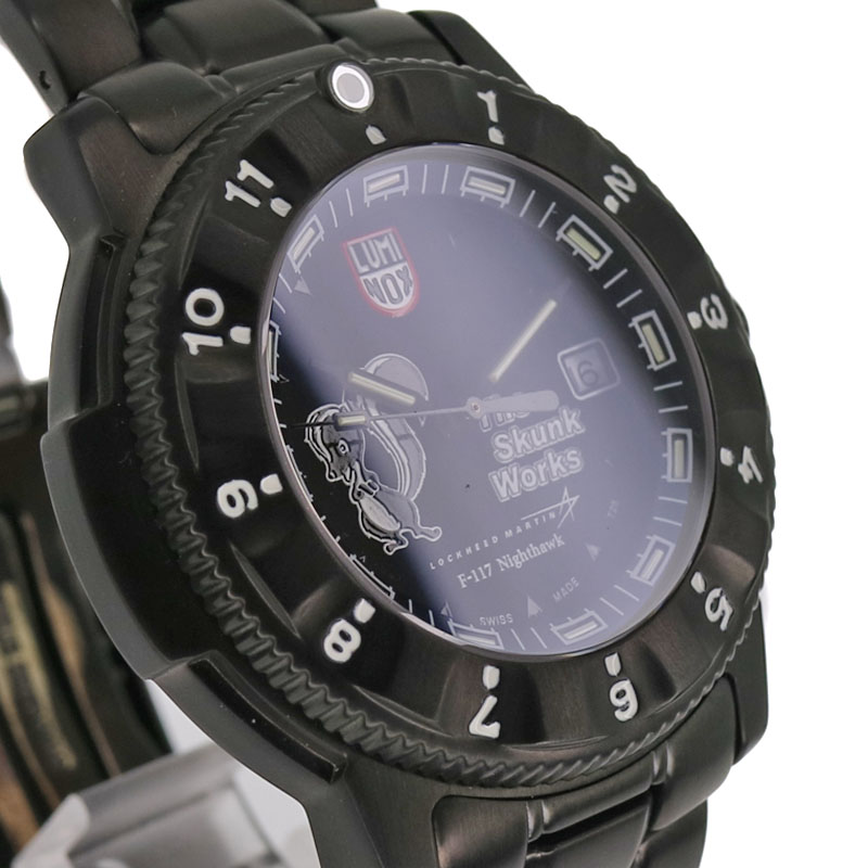 Luminox【ルミノックス】3402　skunkworks　ロッキードマーティン　コレクション　F117　ナイトホーク　スカンクワークス　 200本限定　黒　300m防水　メンズ　腕時計　【中古】　USED-8　質屋　かんてい局小牧店　c21-2462