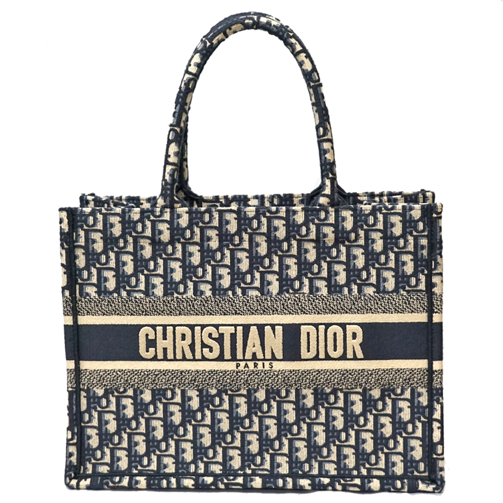 Christian Dior【クリスチャンディオール】ブックトート ミディアム ハンドバッグ トートバッグ キャンバス ジャガード トロッター  ユニセックス 鞄【中古】 USED-8 質屋 かんてい局北名古屋店 n22-6349