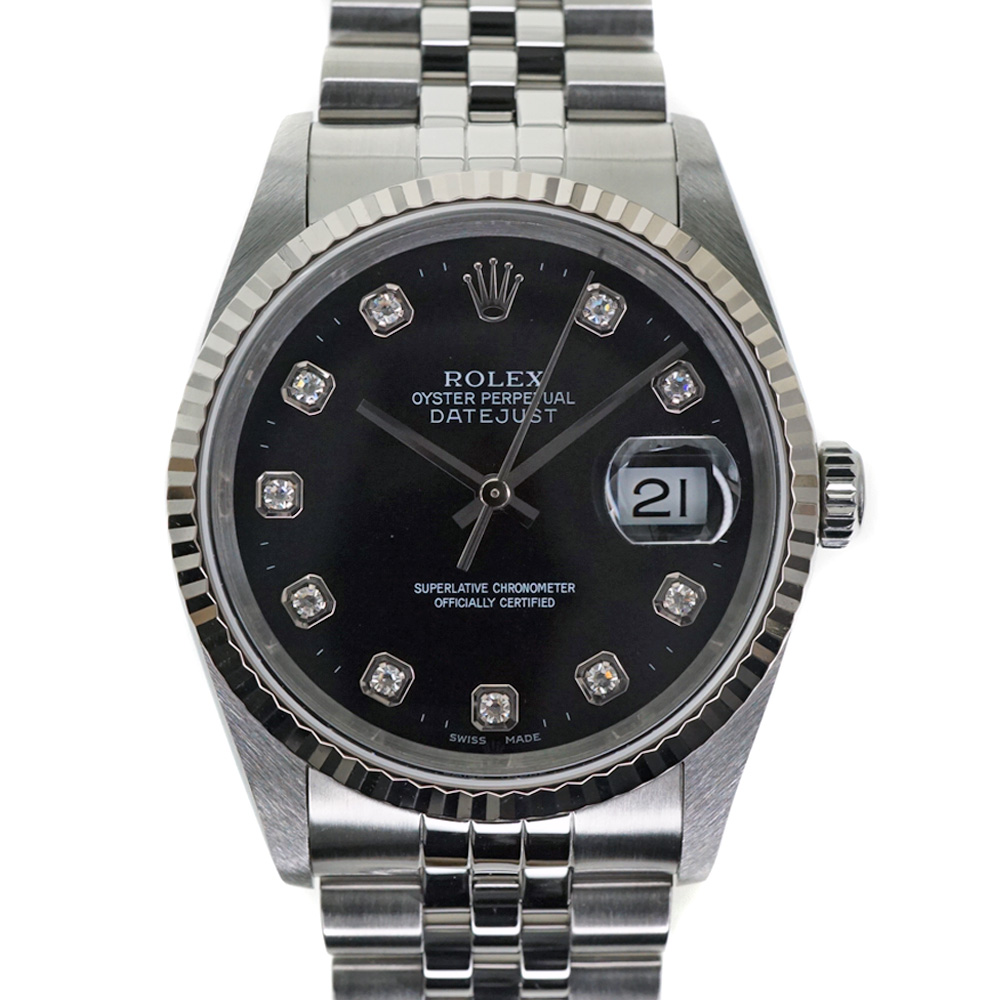 ロレックス ROLEX 16234G Y番(2003年頃製造) ブラック /ダイヤモンド メンズ 腕時計