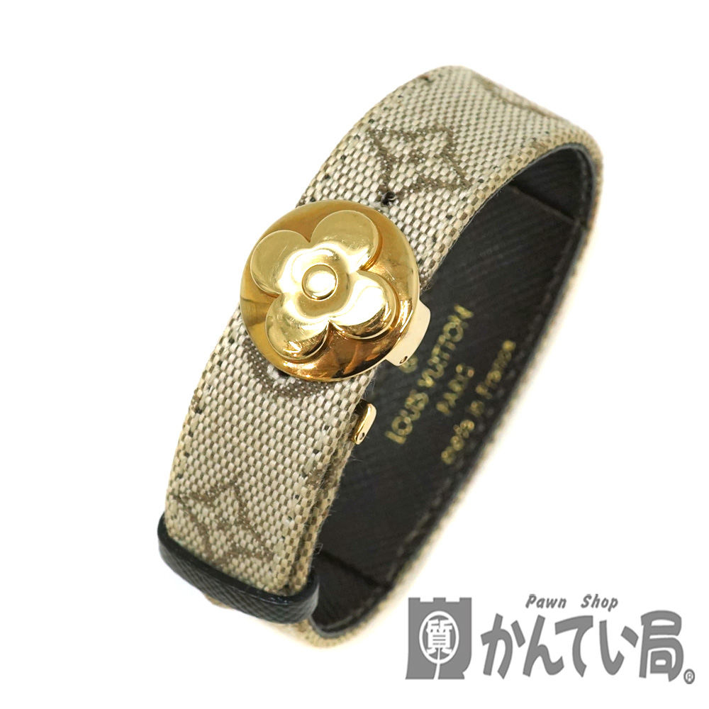 LOUIS VUITTON【ルイヴィトン】M64540 グッドラックブレス ブレスレット モノグラムミニ カーキ系 ブラウン系 レディース 約16cm  ブランド アクセサリー【中古】USED-6 質屋かんてい局北名古屋店 n20-4462