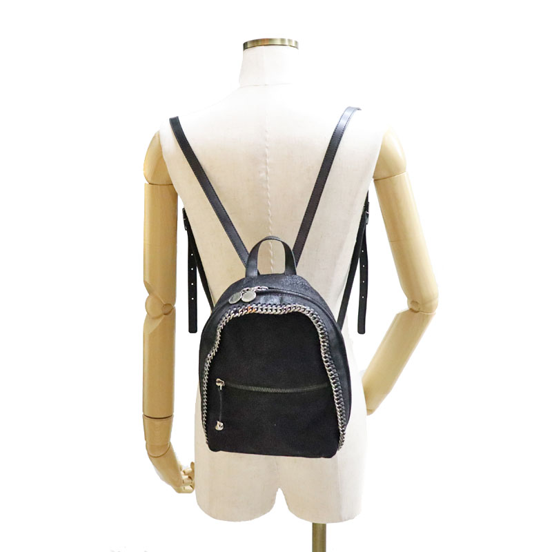 ステラマッカートニー ファラベラ スモールリュック 黒 ゴールド ミニリュック Stella McCartney（ステラ・マッカートニー） ミニ バックパック
