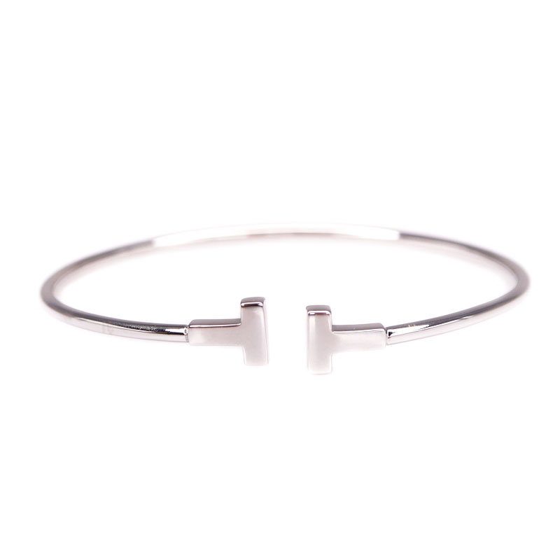 TIFFANY＆CO ティファニー Tナローワイヤーブレスレット K18