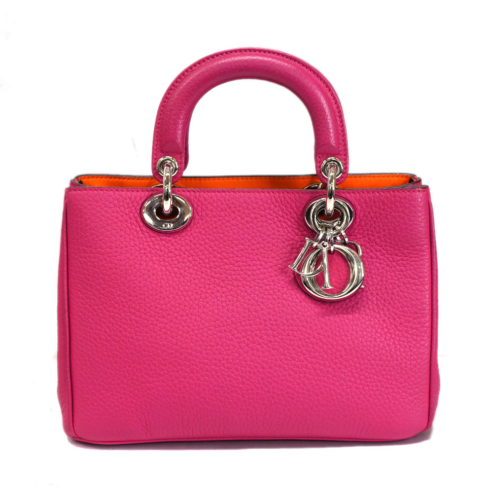 ディオール Dior ディオリッシモ 2Wayバッグ ピンク オレンジ 鞄【中古】