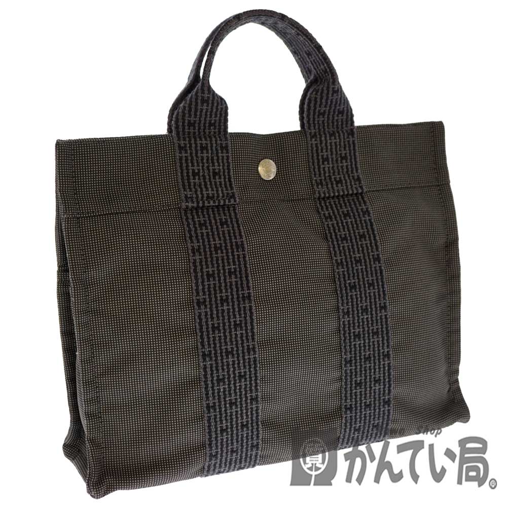 HERMES エルメス　エールライントート　ハンドバッグ　PM キャンバス エルメスエールライン PM グレー ユニセックス キャンバス