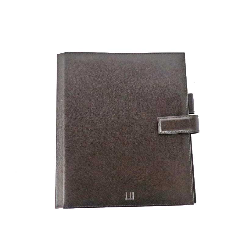 dunhill【ダンヒル】WG9020A　手帳カバー　システム手帳　アジェンダ　A5サイズ　6穴式　ノートカバー　レザー　ブラック系　黒　ビジネス　小物　【中古】　USED-8　質屋かんてい局小牧店　c21-4754