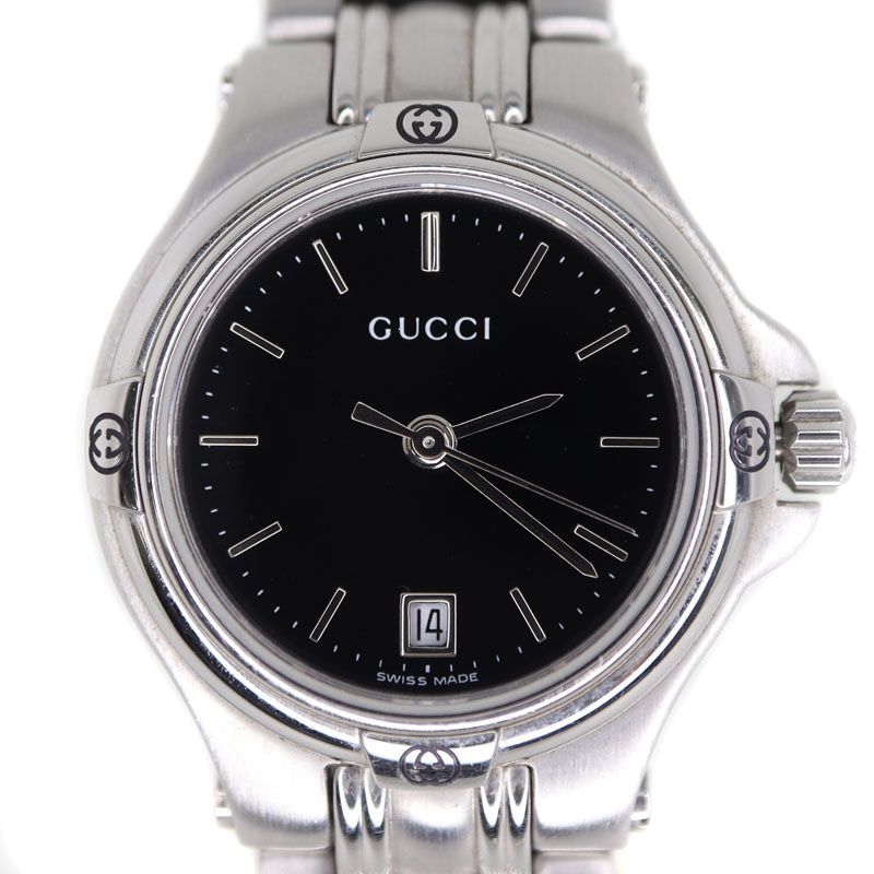 グッチ Gucci 9040L クォーツ 腕時計 ブラック文字盤 【中古】