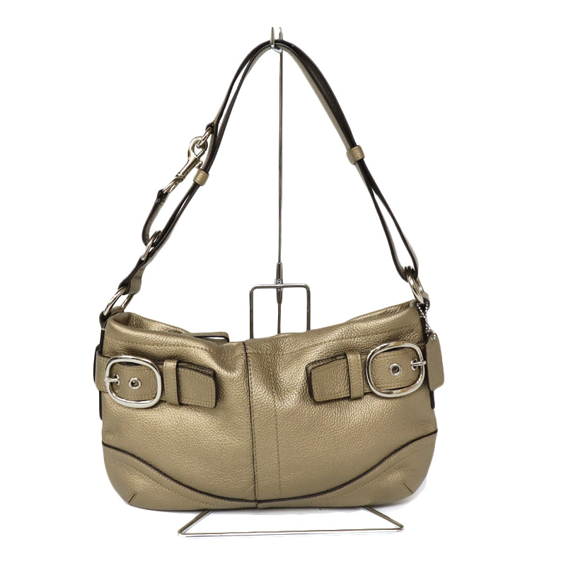 COACH【 コーチ】F17125　ワンショルダーバッグ　レザー　ゴールド系　革　斜め掛け　2WAY【中古】USED-8　質屋　かんてい局小牧店　c21-4822