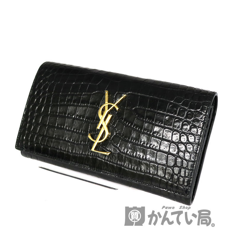 SAINT LAURENT◇372266/長財布/レザー/ブラック