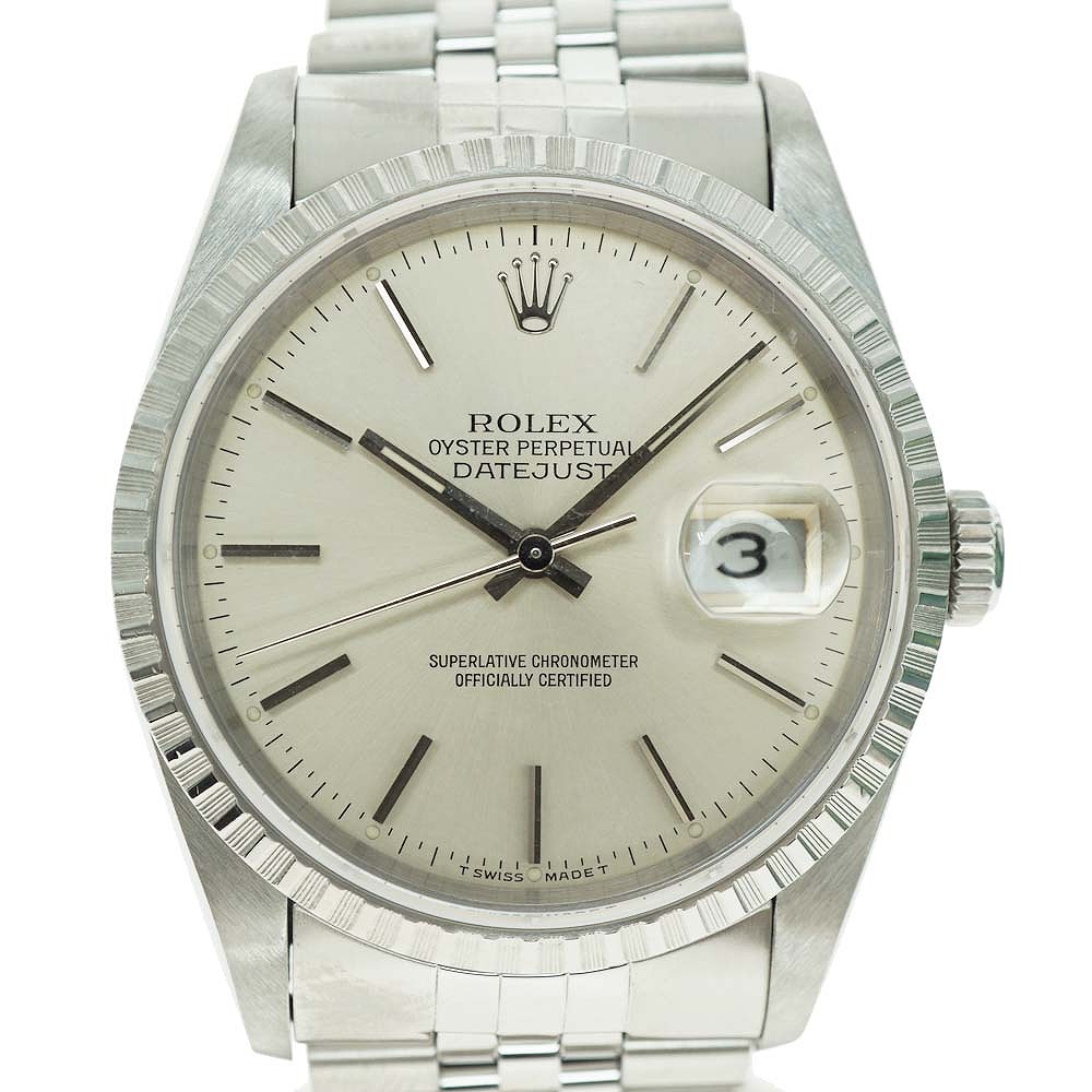 ROLEX【ロレックス】　16220　デイトジャスト　S番　自動巻き　ステンレススチール　シルバー　メンズ　自動巻き　オートマチック　バーインデックス　腕時計　USED-9【中古】　質屋　かんてい局春日井店　k22-4776