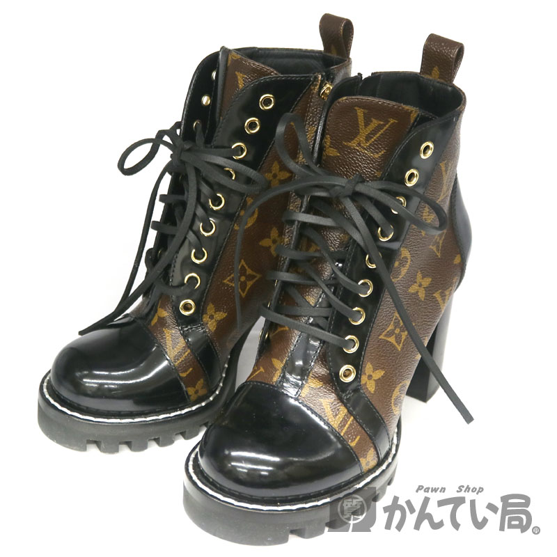 LOUIS VUITTON【ルイヴィトン】スタートレイルライン　アンクルブーツ　1A2Y7W　37　約23.5cm　モノグラムキャンバス　レディース　 靴　ブラウン系×ブラック系　LV　USED-7【中古】A2005772　質屋　かんてい局茜部店