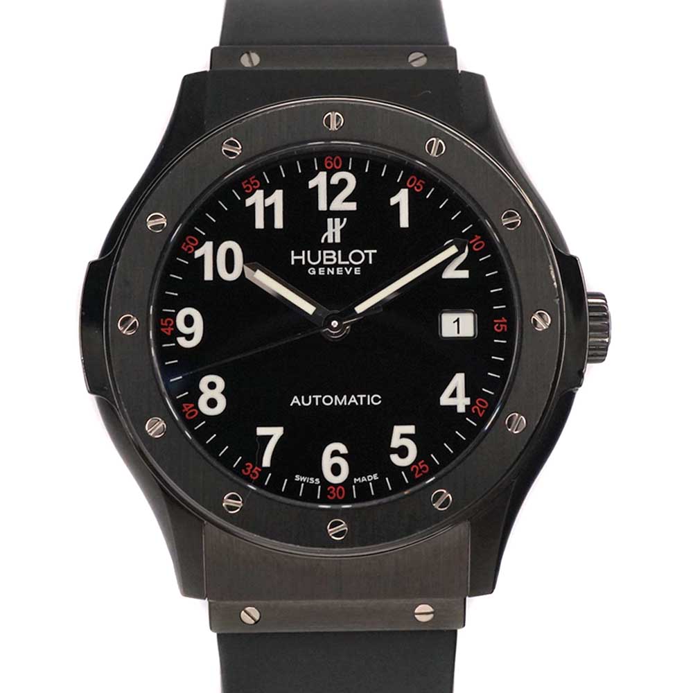 HUBLOT【ウブロ】 B1915.11 クラシックトラディション 2000本 限定 ステンレス セラミック ラバー 黒 ブラック メンズ 腕時計 自動巻き オートマチック カレンダー オーバーホール済み USED-7 【中古】質屋かんてい局細畑店 h2104925