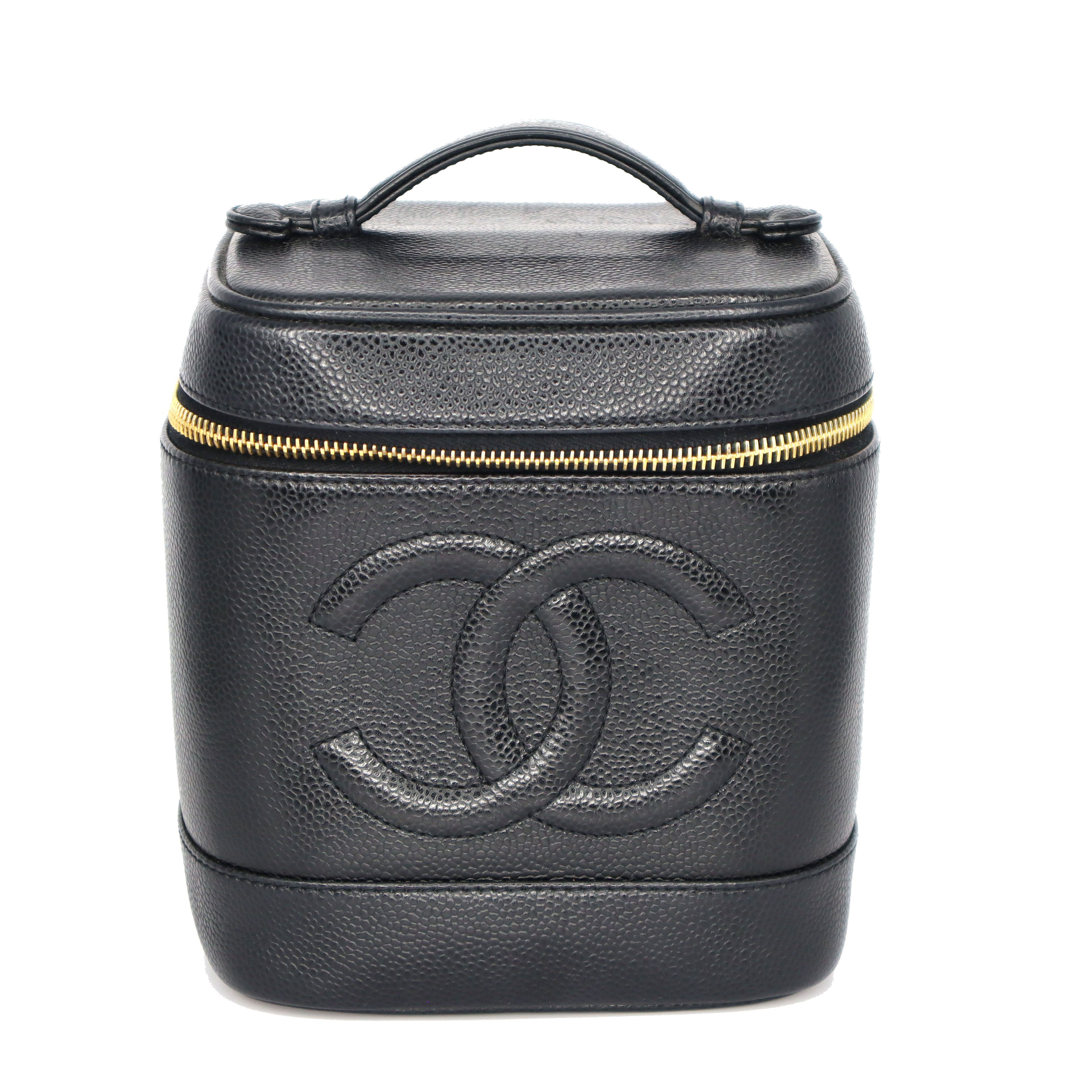 シャネル Chanel A01998 バニティバッグ ブラック キャビアスキン 鞄【中古】