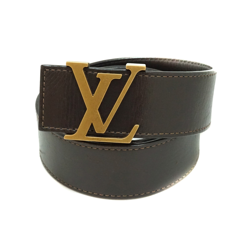 どむねLouis Vuitton ブラウンレザーベルト ゴールドバックル Louis Vuitton ブラウンレザーベルト - メルカリ