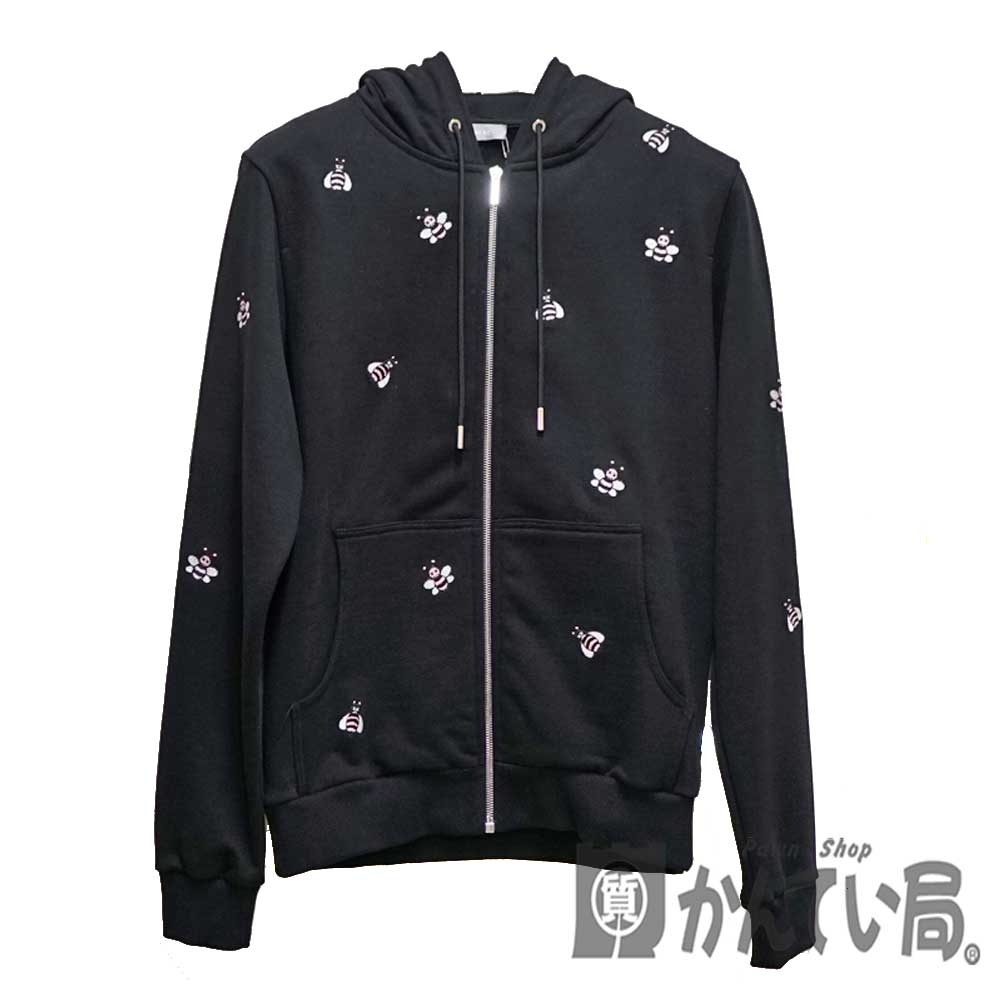 DIOR HOMME【ディオール・オム】パーカー KAWS×DIOR コラボレーション コラボアイテム フード付き フーディ ジップパーカー 服  ファッション ブラック 黒 メンズ Sサイズ ハチ キャラクター【中古】USED-8 質屋かんてい局北名古屋店 n20-4669