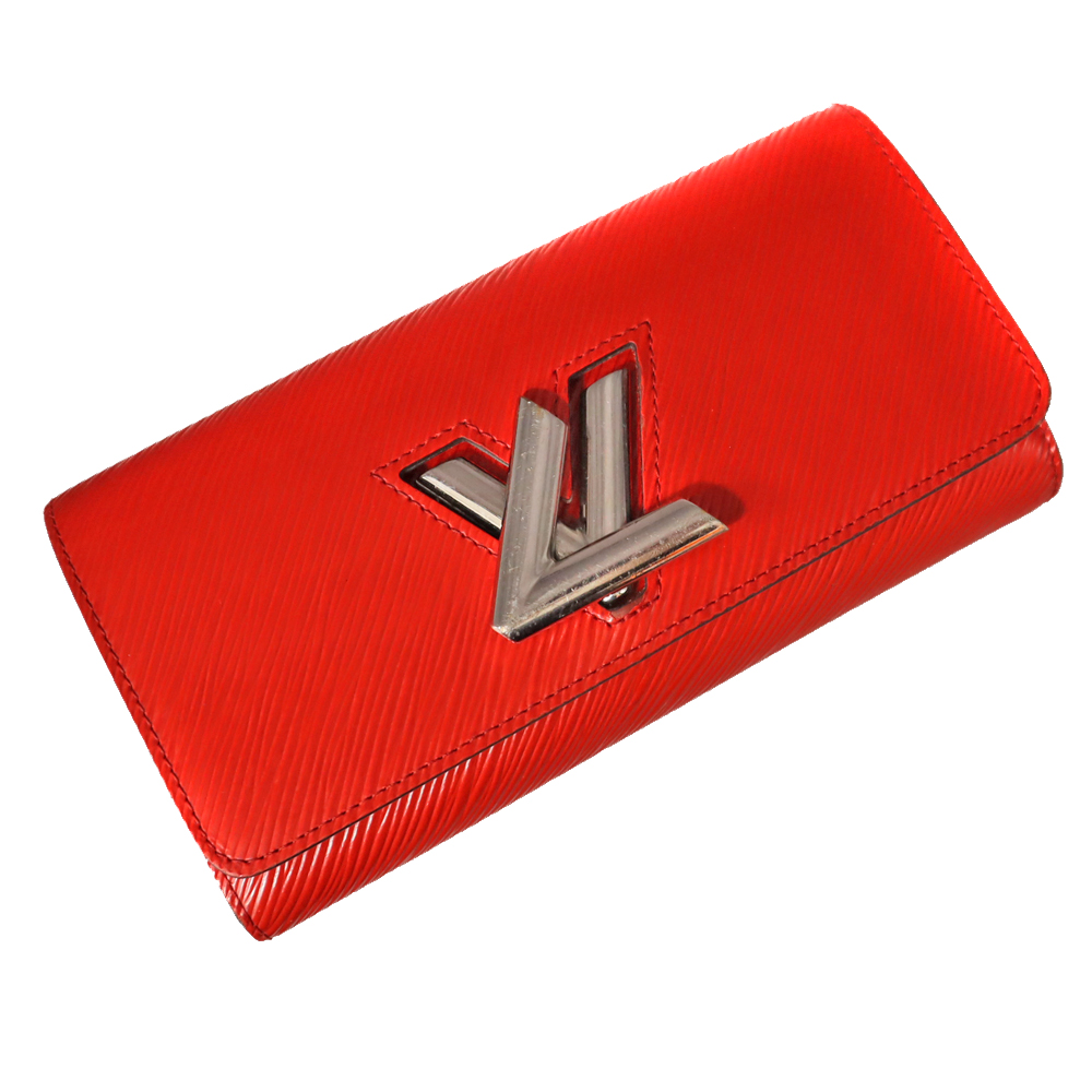 LOUIS VUITTON【ルイヴィトン】M61179 ポルトフォイユ・ツイスト レッド系 赤 エピ レザー ウォレット 財布 さいふ 小物 レディース ロゴ 【中古】 USED-6 かんてい局春日井店 k21-4828