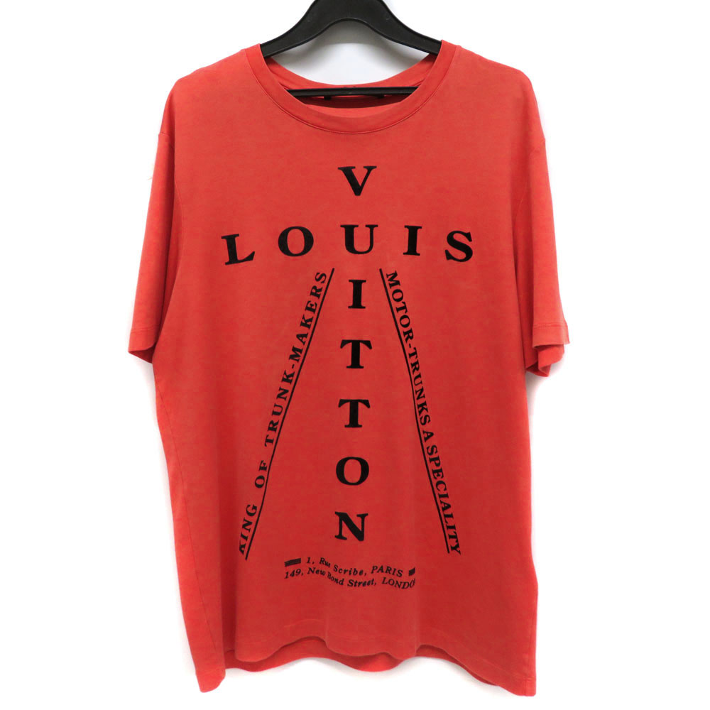 ルイヴィトン Louis Vuitton フロッキーロゴプリントTシャツ レッド 【中古】