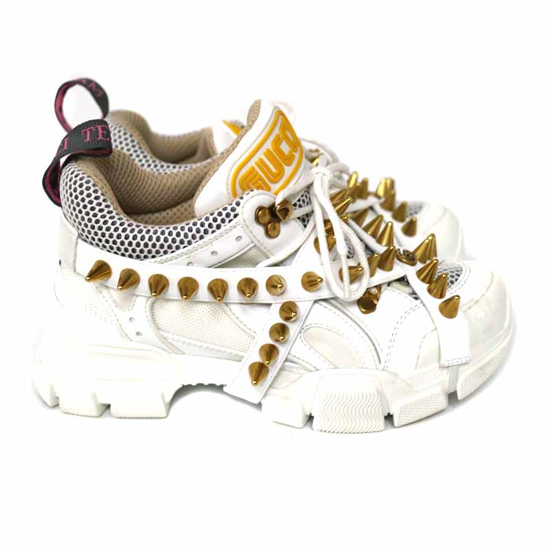 GUCCI ホワイト スニーカー　スタッズ GUCCI スタッズ ハイカット 白スニーカー 22〜23cm