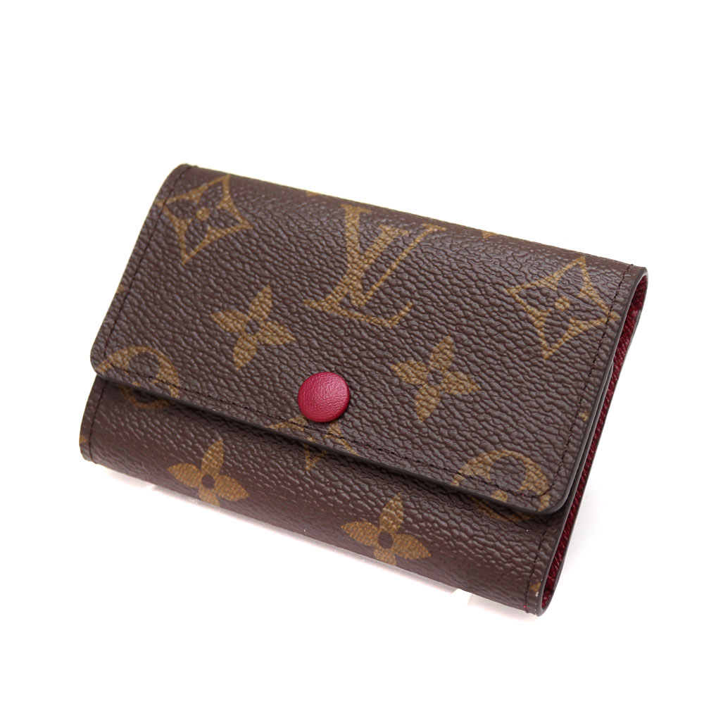 LOUIS VUITTON【ルイヴィトン】 M60701 　ミュルティクレ6　6連キーケース　モノグラムキャンバス　フューシャ　茶/ブラウン系　 濃ピンク/ピンク系　LV　レディース【中古】未使用展示品　質屋　かんてい局茜部店　A22-7949