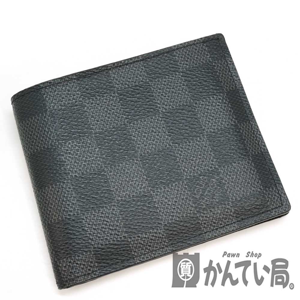 質屋かんてい局オンラインショップ Louis Vuitton ルイヴィトン N ポルトフォイユ マルコnm ダミエ グラフィット キャンバス ブラック系 グレー系 サイフ さいふ コンパクト財布 メンズ 中古 Used 6 質屋 かんてい局北名古屋店 N 49