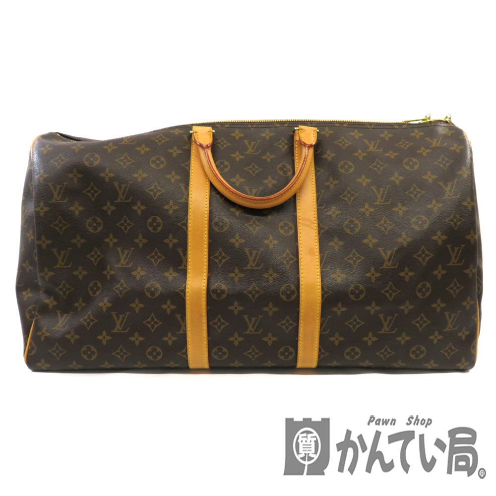 LOUISVUITTON【ルイヴィトン】M41414 キーポル・バンドリエール55 モノグラム ボストンバッグ トラベル 旅行鞄 ショルダーストラップ付き 大容量 大き目 【中古】USED-7 質屋 かんてい局細畑店 h2004444