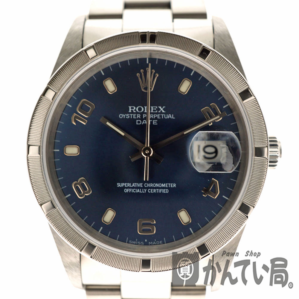 質屋かんてい局オンラインショップ / ROLEX【ロレックス】 15210 オイスターパーペチュアルデイト 腕時計 メンズ 自動巻き ブルー文字盤  A番 保証書有 メンテナンス済み 【中古】USED-9 質屋かんてい局北名古屋店 n20-4689